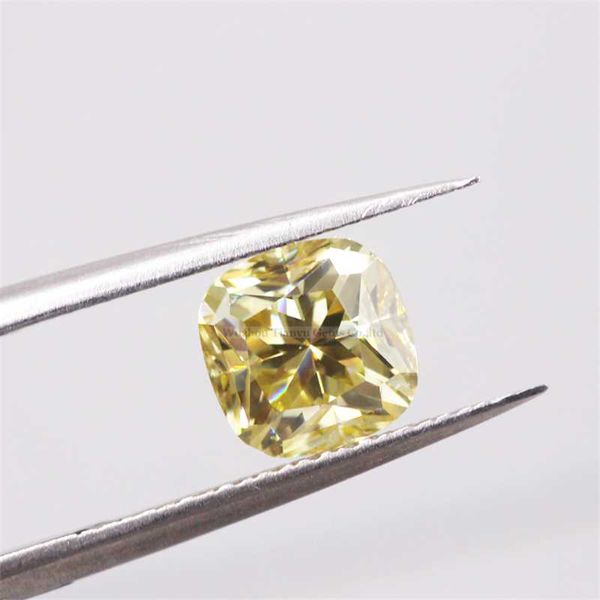 

tianyu gems cushion 8x8mm loose moissanite yellow color perfect brilliant cut 2.63ct test positive lab diamond wholesale price, Black