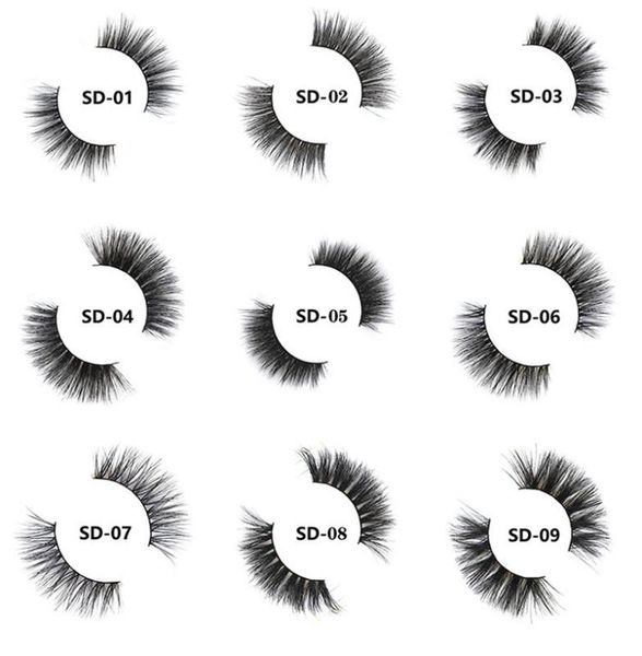 

false eyelashes 2021 9 styles 1pairs mink hair natural/thick long eye lashes wispy makeup beauty extension tools wimpers