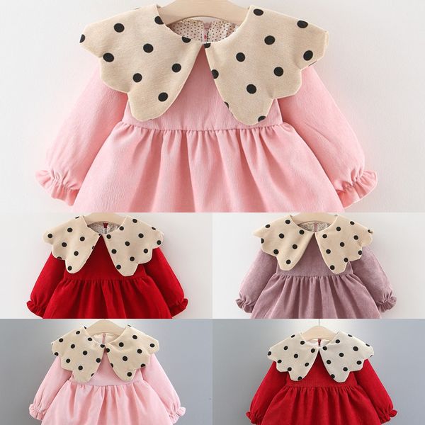 

autumn and autumn dress solid dress color polka dot collar new girlsdress children's 2020 children's clothing a1d368 hbuj8, Black;gray