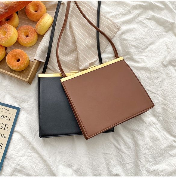 

2020 genuine leather handbag shopping bag solid shoulder bag black