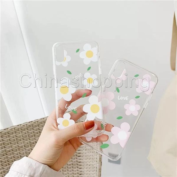 

flower soft tpu phone cases transparent clear for iphone 11 pro max xs xr 8 7 6 plus
