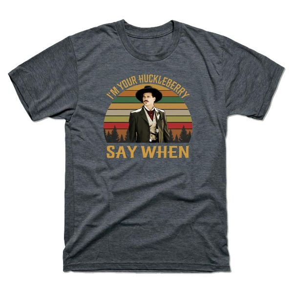 

doc holliday tombstone i'm your huckleberry say when vintage men's t shirt tee