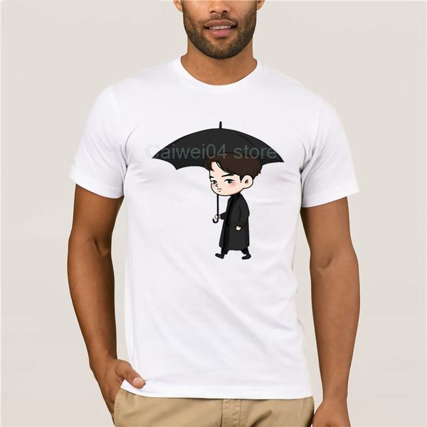 

men's cool short sleeve t-shirt k drama anime umbrella korean drama casual novelty men's white short sleeve t-shirt