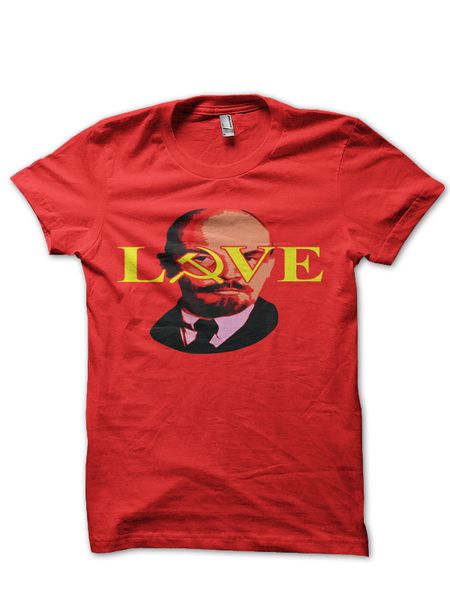 

love lenin red half sleeve t shirt