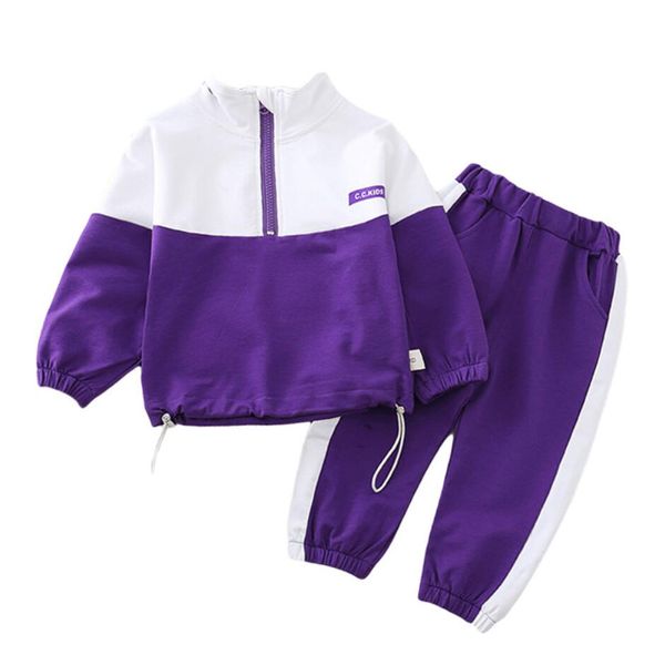 

spring autumn baby boy clothes outfits kids clothes sports suit for girls tracksuits children clothing 1-5 year, White
