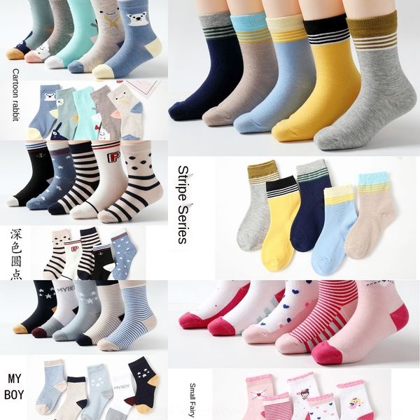 

spring and autumn summer new mid-tube boys baby cotton baby and girlscartoon student cotton socks children's socks ffcez, Black