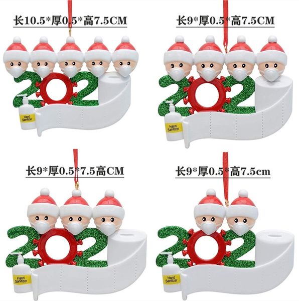 

christmas pendent festival party xmas tree decors kids toys gifts personalized family ornament pandemic with face masks hand sanitizer d9907