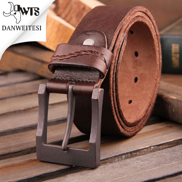 

dwts]2020 real cow genuine leather men belt luxury buckle belts for men strap male pin buckle masculino cinturones hombre, Black;brown