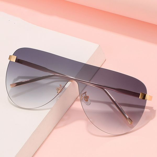 

glasses womens flat sunglasses 2020 women shades rimless sun fashion gradient luxury for color xtwni, White;black