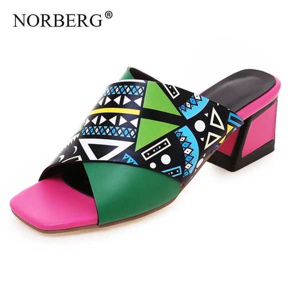 

2020 summer fish mouth back high heel women's sandals color matching square with casual slippers pump woman shoes, Black
