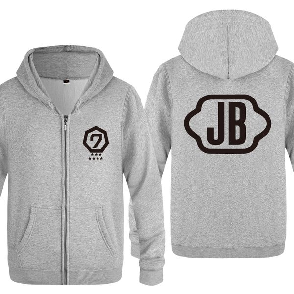 

jb got7 hoodies men 2018 men's fleece zipper cardigans hooded sweatshirts