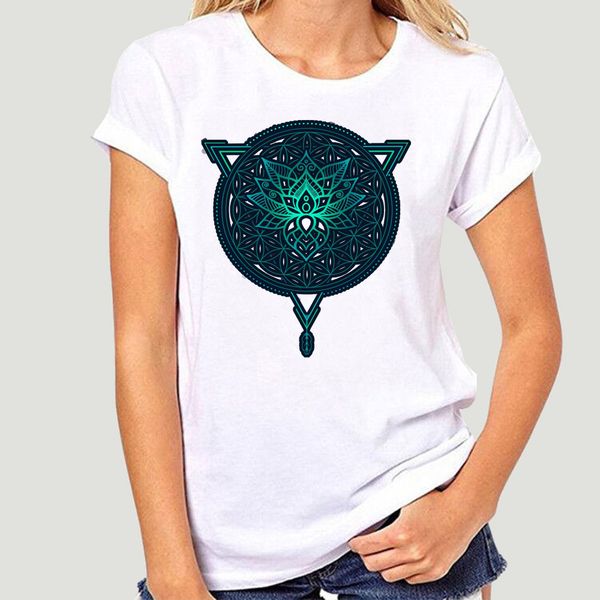 

lotus flower of life mandala buddhist black mens t shirt size s - 3xl men women tee shirt-2606d