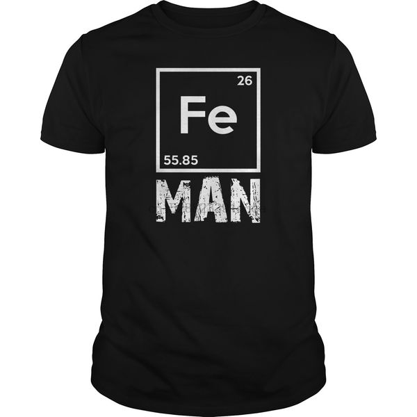 

men short sleeve tshirt iron science t shirt funny chemistry shirt fe periodic table tee cool women t-shirt
