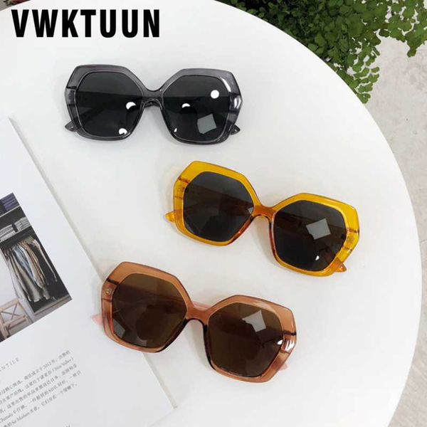 

sunglasses vwktuun women 2021 irregular glasses uv400 sun driving shades oversized candy color oculos, White;black