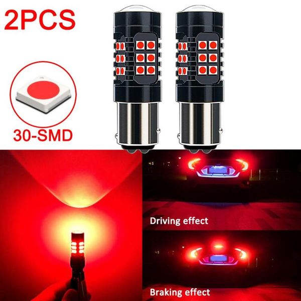 

2pcs car brake red 30-smd flashing strobe blinking led brake tail light lamps bulbs flash lamp lens high reversing lights