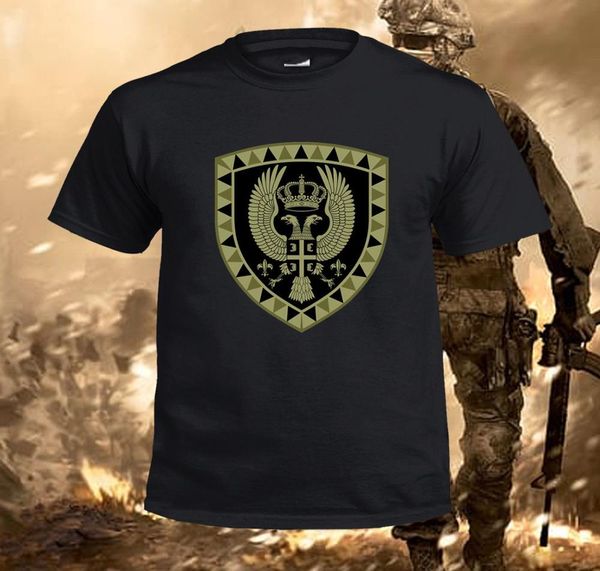 

2018 100% cotton fashion inspired serbian armed forces, the special brigade unit black design t shirt tee shirt