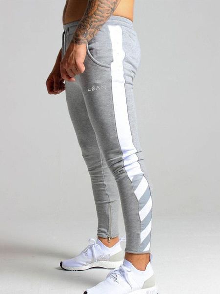 

2020 new sweatpants men's solid workout bodybuilding clothing casual gyms fitness sweatpants joggers trousers pencil pants twill, Black