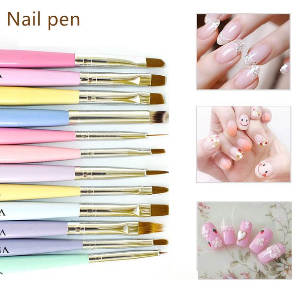 

12pcs gradient nail pen set прицепная линия резной кристалл краска pen ногти идеально подходит для кристалла и uv искусств инструментов