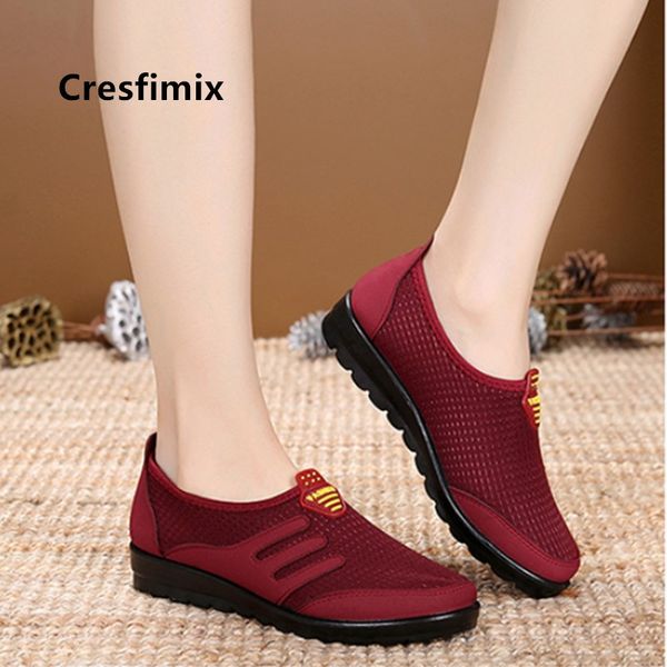 

cresfimix mocasines mujer light weight red slip on shoes for mom ladies classic anti skid brown loafers women fashion flat c5781, Black