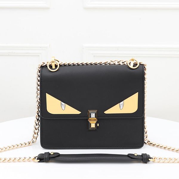 

ff fashion yellow eye crossbody messenger shoulder bags genuine leather women handbags purses three color choice high quality