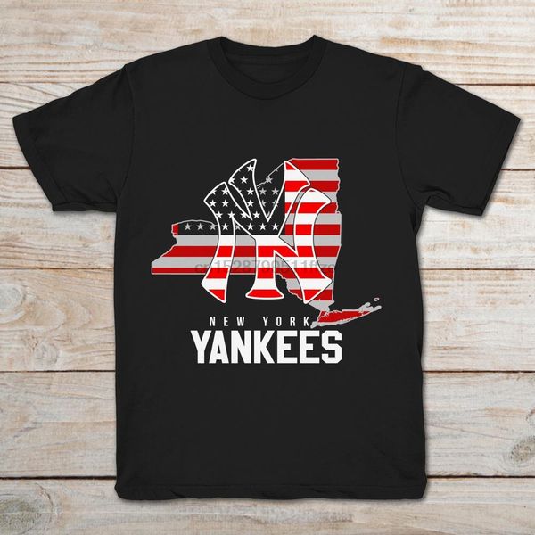 

new york map yankees american tee flag t-shirt