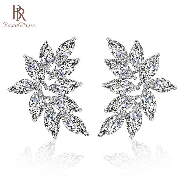 

bague ringen delicate silver 925 earrings for women fine jewelry with gemstones leaf shape female accessory for party gifts