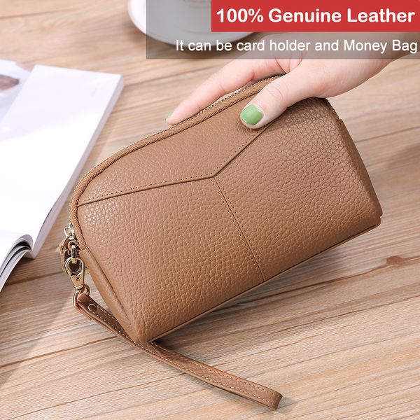 

2020 fashion women wallets long wallet female purse leather wallets big capacity ladies coin purses phone clutch bag, Red;black