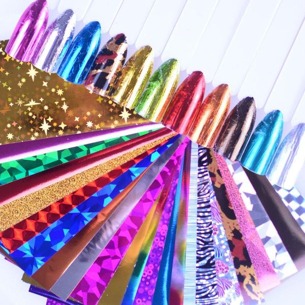 

stickers & decals 24pcs diy colorful laser transfer paper nail polish starry sticker decorations accessories z0159, Black