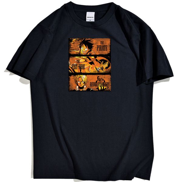 

luffy pattern combination printing tshirt man japan anime one piece clothes t shirts for men korean short sleeve tee shirts mens