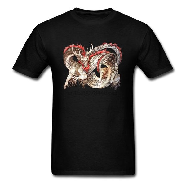 

classical chinese traditional t-shirt red crested dragon graphic tee-shirt for men brands clothing new style fashion t shirt