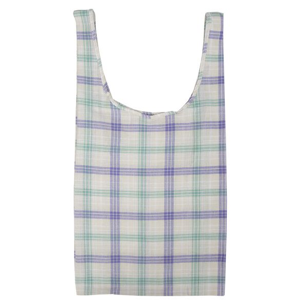 

women's casual large-capacity cotton and linen shopping bag lattice printed thin luxury handbag bolsa feminina shoulder bag