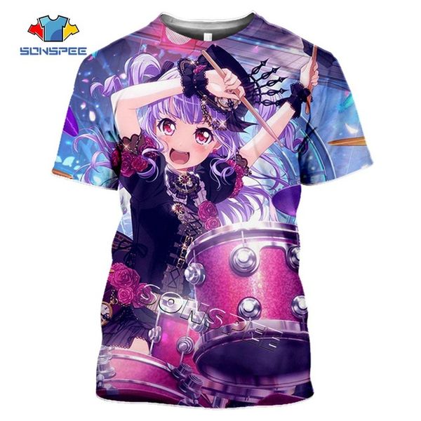 

anime cute girl bang dream summer 3d print shirts graphic harajuku horror men clothing