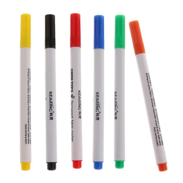 

6 pieces multi color permanent painting mark pen for diy clothes decoration, Black