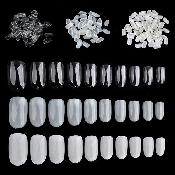 

false nails 600pcs/box nail art tips coffin tip flat shape full cover manicure fake round tools, Red;gold