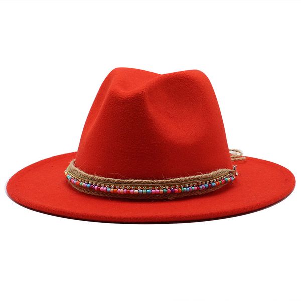 

seioum men women wide brim wool felt fedora panama hat with belt buckle jazz trilby cap party formal hat in white,black, Blue;gray