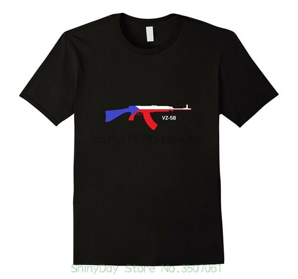 

t-shirt novelty cool tshirt vz-58 rifle with overlayed czech republic flag