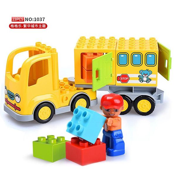 

farm model kids compatible my for toys car diy blocks duploed set children gift market building diy bricks first with tractor yxllns