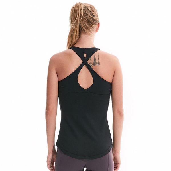 

gym clothing yoga vest women fitness sports underwear sport workout running with chest pad solid color top, White;black