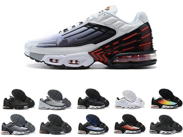 

2020 tn plus se iii 3 tuned running shoes triple black white plus tn shoe men women trainers sports sneakers 36-45