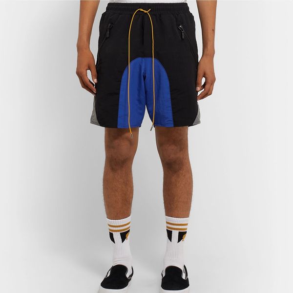 

20ss reflective elastic waist shorts color matching printed high street drawstring pants outdoor short pants sport shorts hfymkz200, Black