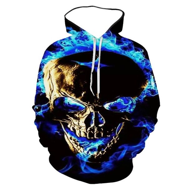 

effect digital printing skull head european style spring and autumn hooded long sleeve 3d print shirts hentai kawaii graphic men clothing