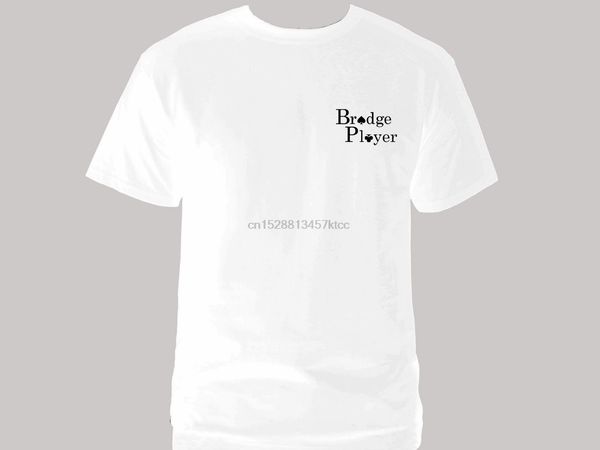 

bridge player cards game white graphic 100% cotton unique men t-shirt