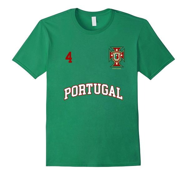 

2019 short sleeve t shirt printed round men portugal shirt number 4 soccers team sporter footballer portuguese flag tee shirt