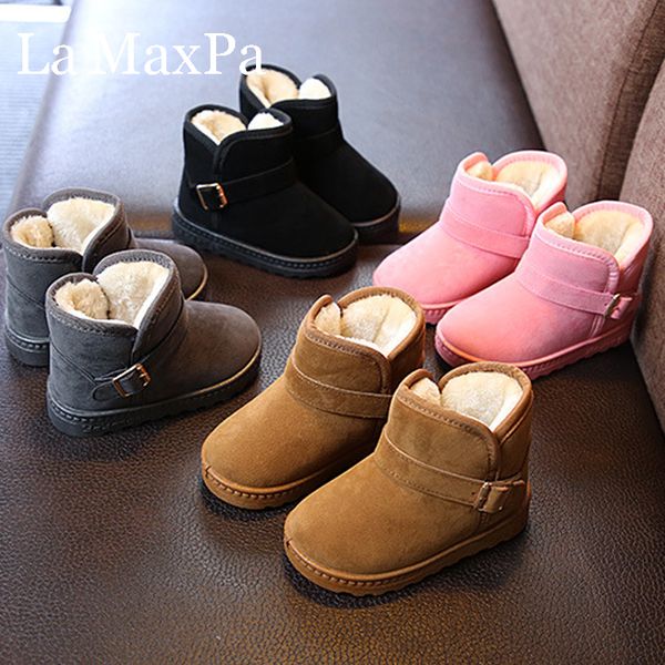 

warm winter snow boots baby cotton shoes brushed and thick children= snow boots warm non-slip boys and girls cotton, Black;grey