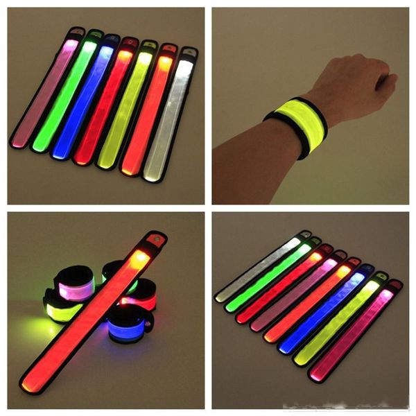 

led wristband sport slap wrist strap bands light flash bracelet glowng armband strap for party concert armband in xmas halloween toy