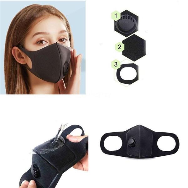 

95 full knq facemask face mask with industrial breathing valve and sponge cushion foldable mouth masks soft of men women 2021