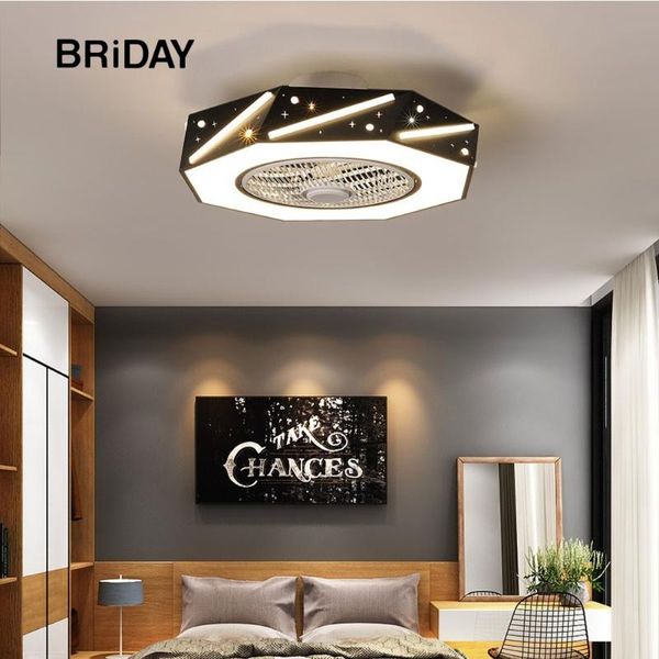 

electric fans macaron 55cm led ceiling fan with lights remote control iron ventilator lamp silent motor bedroom decor modern stars