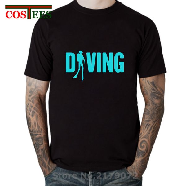 

bold scuba diving t shirt women men funny scuba diver t-shirt homme black white classic diving letter printed tee shirt camiseta