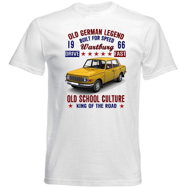 

vintage german car wartburg 353 new cotton summer men o-neck print t-shirts fashion slim short sleeve o neck t shirt