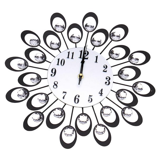 

mute silent sunburst decorative round metal dial wall clocks home decoration art decor